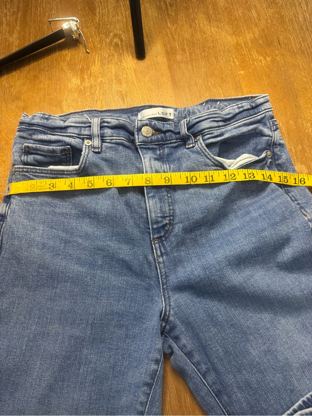 LOFT Medium Blue Flared Jeans - Picture 7 of 10